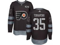 #35 Authentic Dustin Tokarski Black Adidas NHL Men's Jersey Philadelphia Flyers 1917-2017 100th Anniversary
