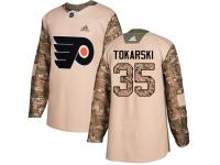 #35 Authentic Dustin Tokarski Camo Adidas NHL Men's Jersey Philadelphia Flyers Veterans Day Practice