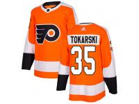 #35 Authentic Dustin Tokarski Orange Adidas NHL Home Men's Jersey Philadelphia Flyers