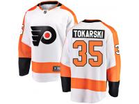 #35 Breakaway Dustin Tokarski White NHL Away Men's Jersey Philadelphia Flyers