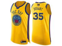 #35  Kevin Durant Gold Basketball Youth Jersey Golden State Warriors City Edition 2019 Basketball Finals Bound