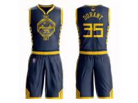#35  Kevin Durant Navy Blue Basketball Youth Golden State Warriors Suit City Edition 2019 Basketball Finals Bound