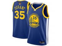 #35  Kevin Durant Royal Blue Basketball Youth Jersey Golden State Warriors Icon Edition 2019 Basketball Finals Bound