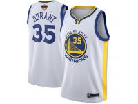 #35  Kevin Durant White Basketball Men's Jersey Golden State Warriors Association Edition 2019 Basketball Finals Bound