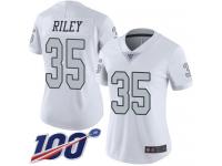 #35 Limited Curtis Riley White Football Women's Jersey Oakland Raiders Rush Vapor Untouchable 100th Season