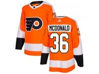 #36 Authentic Colin McDonald Orange Adidas NHL Home Men's Jersey Philadelphia Flyers