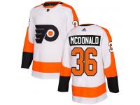 #36 Authentic Colin McDonald White Adidas NHL Away Men's Jersey Philadelphia Flyers