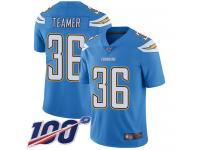 #36 Limited Roderic Teamer Electric Blue Football Alternate Youth Jersey Los Angeles Chargers Vapor Untouchable 100th Season