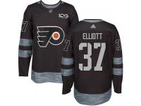 #37 Authentic Brian Elliott Black Adidas NHL Men's Jersey Philadelphia Flyers 1917-2017 100th Anniversary