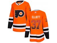 #37 Authentic Brian Elliott Orange Adidas NHL Men's Jersey Philadelphia Flyers Drift Fashion
