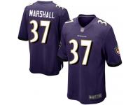 #37 Baltimore Ravens Iman Marshall Game Men's Home Purple Jersey Football