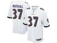 #37 Baltimore Ravens Iman Marshall Game Men's Road White Jersey Football