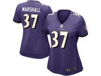 #37 Baltimore Ravens Iman Marshall Game Women's Home Purple Jersey Football