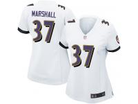 #37 Baltimore Ravens Iman Marshall Game Women's Road White Jersey Football