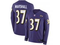 #37 Baltimore Ravens Iman Marshall Limited Men's Purple Jersey Football Therma Long Sleeve