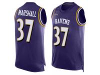 #37 Baltimore Ravens Iman Marshall Men's Purple Jersey Football Player Name & Number Tank Top