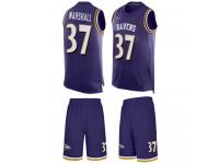 #37 Baltimore Ravens Iman Marshall Men's Purple Jersey Football Tank Top Suit