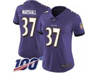 #37 Limited Iman Marshall Purple Football Home Women's Jersey Baltimore Ravens Vapor Untouchable 100th Season