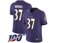 #37 Limited Iman Marshall Purple Football Home Youth Jersey Baltimore Ravens Vapor Untouchable 100th Season