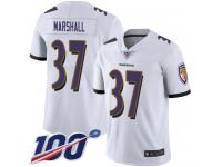 #37 Limited Iman Marshall White Football Road Men's Jersey Baltimore Ravens Vapor Untouchable 100th Season