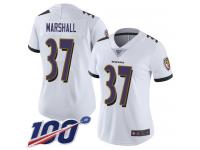 #37 Limited Iman Marshall White Football Road Women's Jersey Baltimore Ravens Vapor Untouchable 100th Season