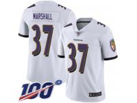 #37 Limited Iman Marshall White Football Road Youth Jersey Baltimore Ravens Vapor Untouchable 100th Season