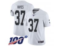 #37 Limited Lester Hayes White Football Road Men's Jersey Oakland Raiders Vapor Untouchable 100th Season