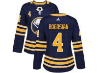 #4 Adidas Authentic Zach Bogosian Women's Navy Blue NHL Jersey - Home Buffalo Sabres