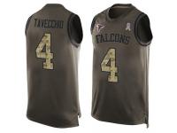 #4 Giorgio Tavecchio Green Football Men's Jersey Atlanta Falcons Salute to Service Tank Top