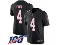 #4 Limited Brett Favre Black Football Alternate Men's Jersey Atlanta Falcons Vapor Untouchable 100th Season