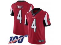 #4 Limited Brett Favre Red Football Home Men's Jersey Atlanta Falcons Vapor Untouchable 100th Season