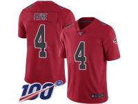 #4 Limited Brett Favre Red Football Men's Jersey Atlanta Falcons Rush Vapor Untouchable 100th Season