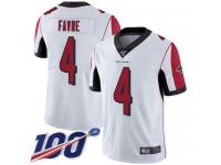 #4 Limited Brett Favre White Football Road Men's Jersey Atlanta Falcons Vapor Untouchable 100th Season