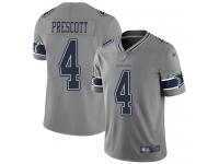 #4 Limited Dak Prescott Gray Football Men's Jersey Dallas Cowboys Inverted Legend Vapor Rush