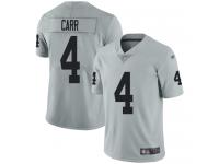 #4 Limited Derek Carr Silver Football Men's Jersey Oakland Raiders Inverted Legend