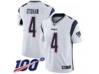 #4 Limited Jarrett Stidham White Football Road Youth Jersey New England Patriots Vapor Untouchable 100th Season
