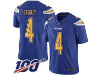 #4 Limited Michael Badgley Electric Blue Football Youth Jersey Los Angeles Chargers Rush Vapor Untouchable 100th Season