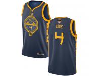 #4  Quinn Cook Navy Blue Basketball Men's Jersey Golden State Warriors City Edition 2019 Basketball Finals Bound