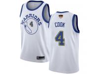 #4 Swingman Quinn Cook White Basketball Women's Jersey Golden State Warriors Hardwood Classics 2019 Basketball Finals Bound