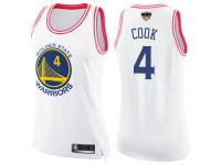 #4 Swingman Quinn Cook White Pink Basketball Women's Jersey Golden State Warriors Fashion 2019 Basketball Finals Bound