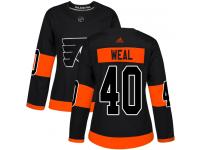 #40 Authentic Jordan Weal Black Adidas NHL Alternate Women's Jersey Philadelphia Flyers
