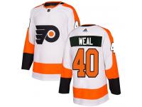 #40 Authentic Jordan Weal White Adidas NHL Away Youth Jersey Philadelphia Flyers