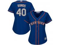 #40 Authentic Wilson Ramos Women's Royal Blue Baseball Jersey - Alternate Road New York Mets Cool Base