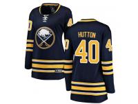 #40 Fanatics Branded Breakaway Carter Hutton Women's Navy Blue NHL Jersey - Home Buffalo Sabres