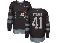 #41 Authentic Anthony Stolarz Black Adidas NHL Men's Jersey Philadelphia Flyers 1917-2017 100th Anniversary