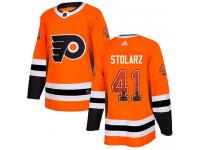 #41 Authentic Anthony Stolarz Orange Adidas NHL Men's Jersey Philadelphia Flyers Drift Fashion