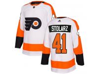 #41 Authentic Anthony Stolarz White Adidas NHL Away Men's Jersey Philadelphia Flyers