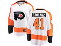 #41 Breakaway Anthony Stolarz White NHL Away Men's Jersey Philadelphia Flyers