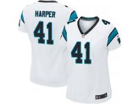 #41 Roman Harper Carolina Panthers Road Jersey _ Nike Women's White NFL Game