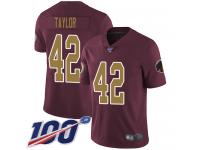 #42 Limited Charley Taylor Burgundy Red Football Alternate Youth Jersey Washington Redskins Vapor Untouchable 100th Season 80th Anniversary